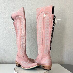 Lane LEXINGTON Over the Knee Womens Cowboy Boots 10 Pink Western Cowgirl Tall